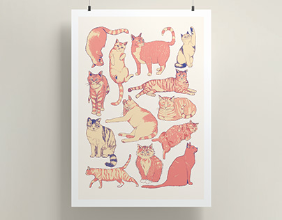 Cat Illustration Poster