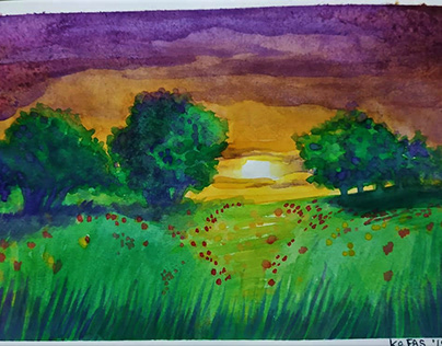 landscape watercolor