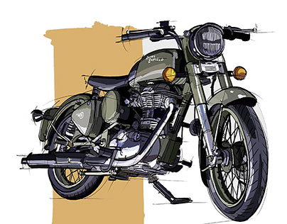 Material exploration 1:1 scale Royal Enfield mode