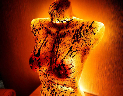 Art Bust with illumination "LSD woman"