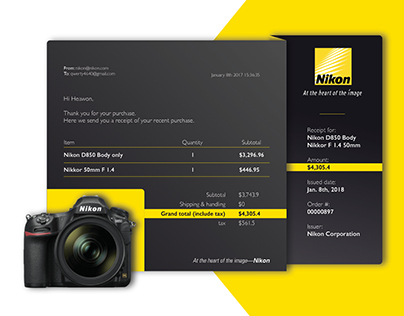 Daily UI #017: Email Receipt for Nikon