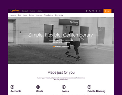 Optima bank: Website Design