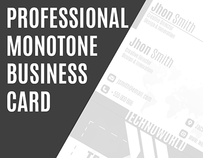 Professional monotone business card