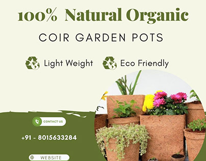 100 Percent Natural Organic Coir Garden Pots