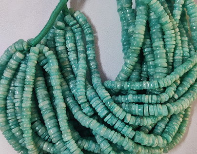 Natural Amazonite Heishi Tyre Gemstone Beads