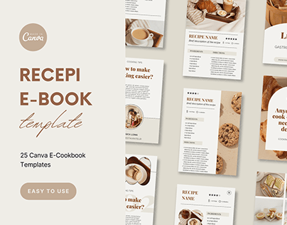 Recepi E-Book Template | 25 Canva E-Cookbook