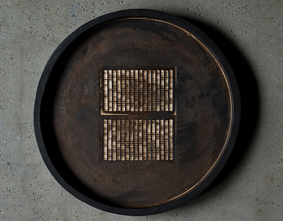 ceramic plate /// binary code