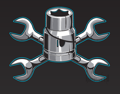 10 Socket Wrench pirate logo for Dave's 10 (vector)