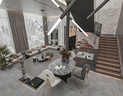 Industrial Living room - Dubai