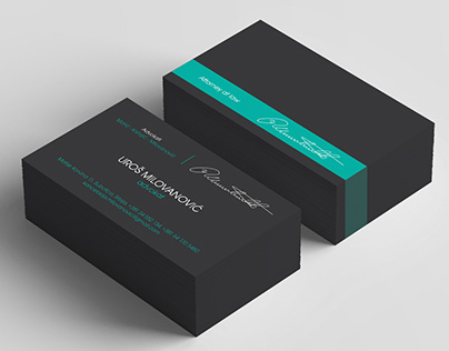 Business card - Attorney at law Milovanovic, Serbia