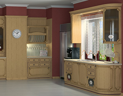 Kitchen 3D brown