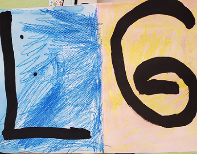Unit: Kindergarten, Color Resist Painting with Initials