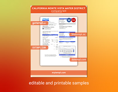 California Monte Vista Water District utility bill
