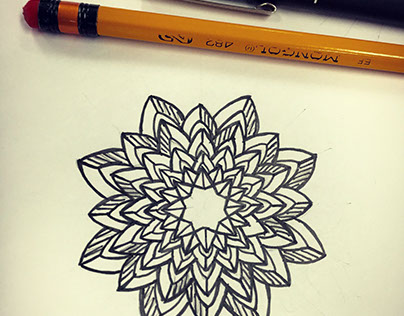 Geometric Chrysanthemum tattoo design