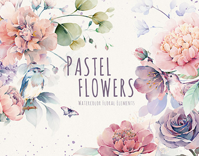Watercolor Pastel Flowers