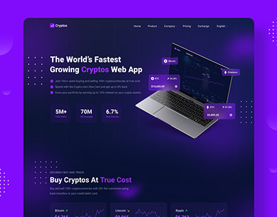 Crypto Currency Landing Page Design (Cryptos)
