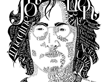 John Lennon typographic portrait