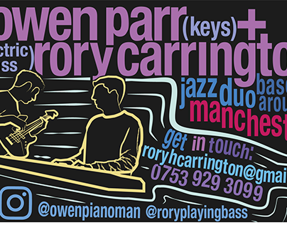 Owen Parr + Rory Carrington - Jazz Duo business card