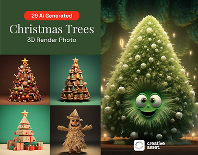 Christmas Tree 3D Render Collection