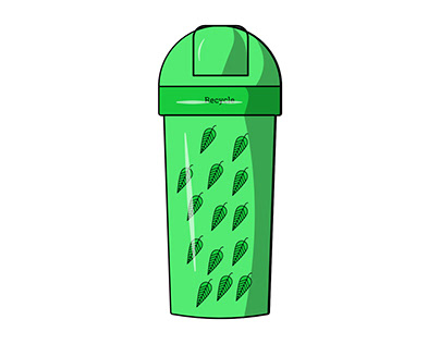 Green trash can