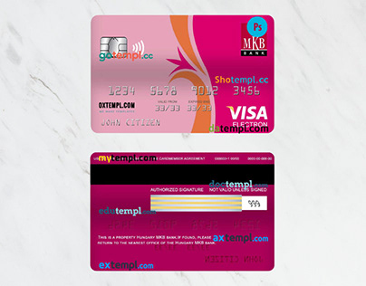 Hungary MKB bank visa electron card
