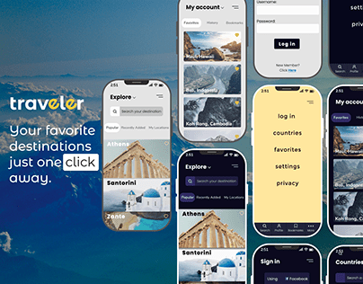 Traveler UI/UX Design App for iOS.