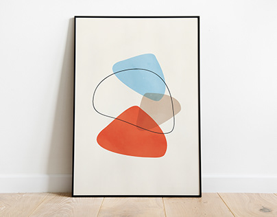 Abstract poster with organic shapes