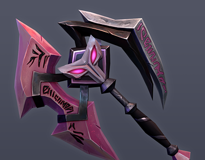 Lusaka's crystal axe - Handpainted texturing weapon