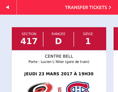 Montreal Canadiens App - Mobile Ticketing