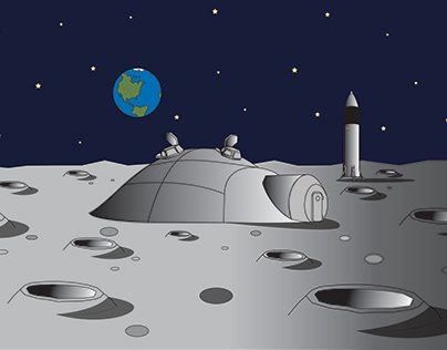 SpaceToon Mission Moon Art