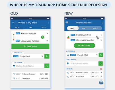 UI Redesign of Train Tracking app