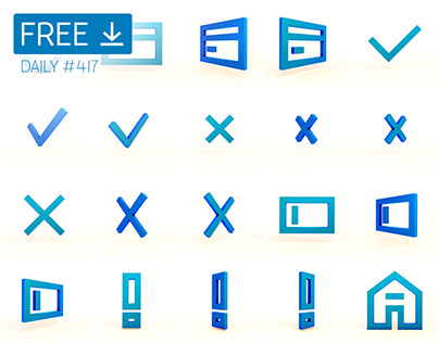 Blue Icons - Daily Free Download #417