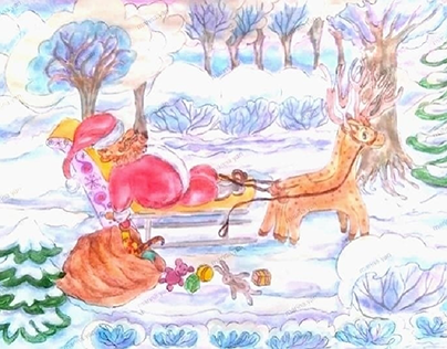 Новогодняя иллюстрация:"Уставший Санта"!