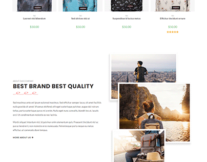 Creative Backpack Landing page Design with WordPress