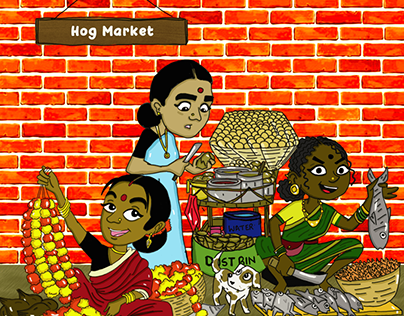 An illustration of a small market in Bengal