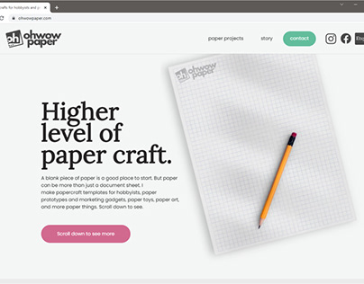 Landing Page Design for ohwowpaper.com
