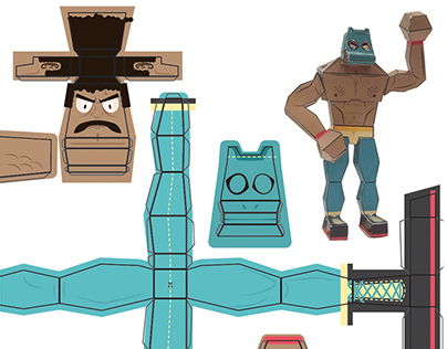 Paper toy Layout / Mexican wrestler