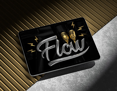 Flow podcast logo 3d - Marcos Rodrigues designer