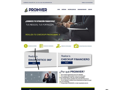 Diseño HOME página web PROINVER (Mexico)