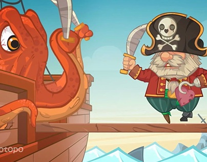 Pirate vs Octopus "Fight for love". Animation Project