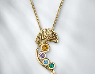 Mediterranean necklace featuring colorful gems in gold