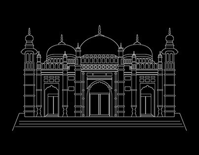 Line Art Work | Khan Mohammad Mridha Mosque