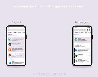 OpenAI's GPT store app Redesign