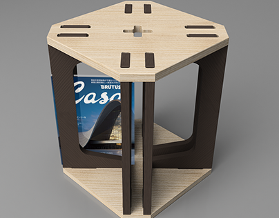 ASSEMBLY TYPE WOOD-STOOL x SIDE-TABLE
