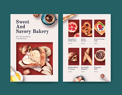 Restaurant items & bakery catalogue design