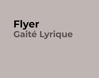 Flyer Gaîté Lyrique