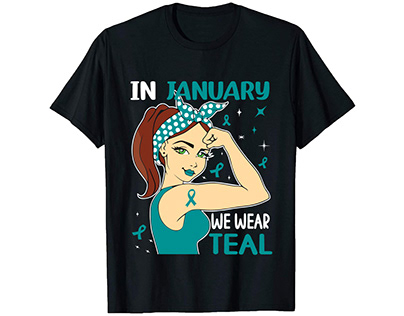 In October We were Teal T shirt Design