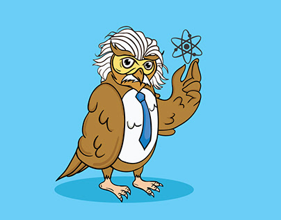 Albert Einstein Owl illustration