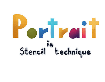 Portrait in stencil technique