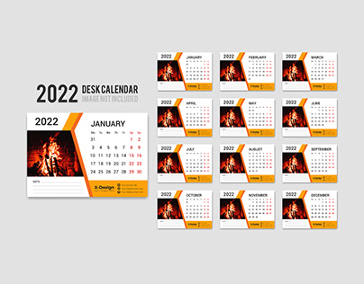 2022 Monthly Desk Calendar Design